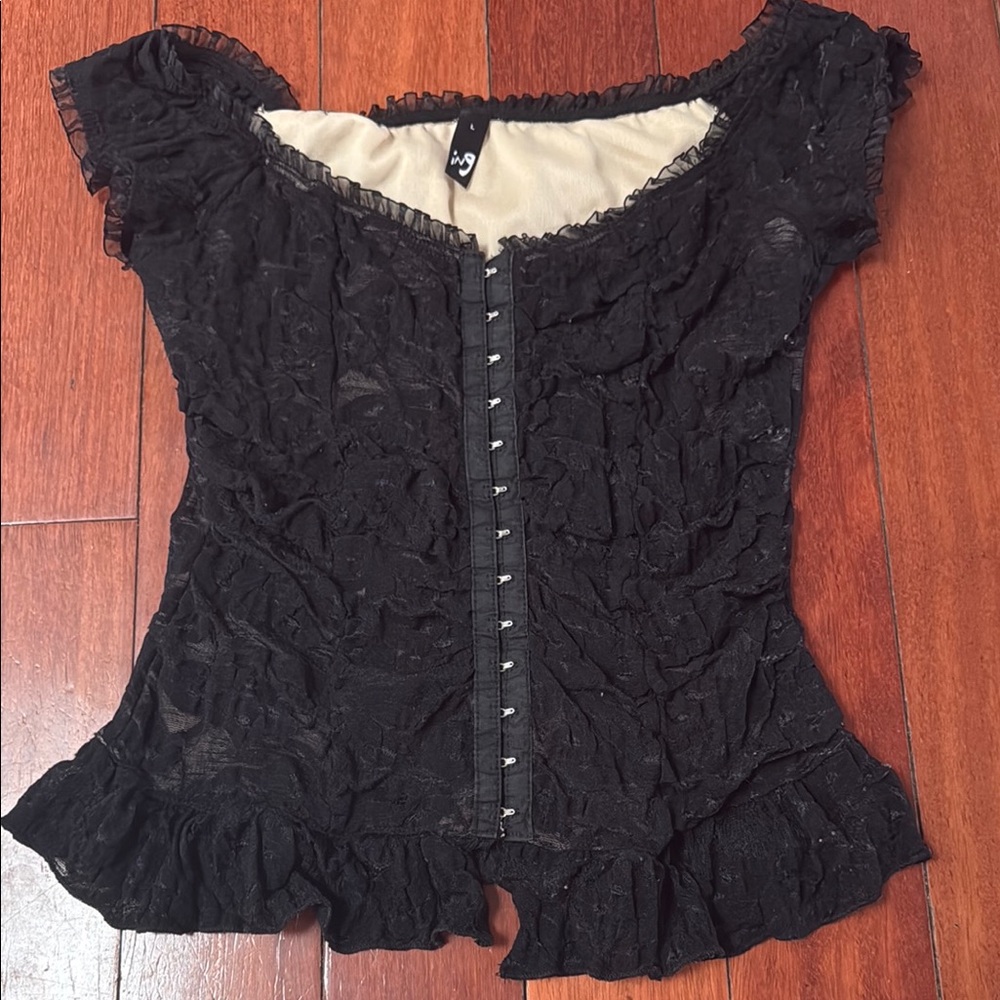 Elegant Black Lace Top